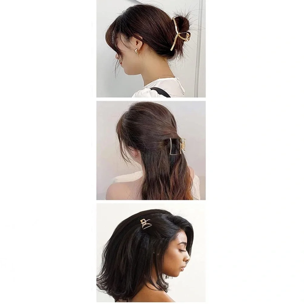 Gold Toned Metal Hair Claw Hair Clip